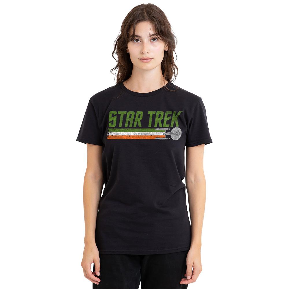 Black - Side - Star Trek Unisex Adult Irish Enterprise T-Shirt