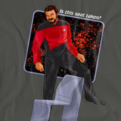 Charcoal - Pack Shot - Star Trek Unisex Adult Is This Seat Taken T-Shirt