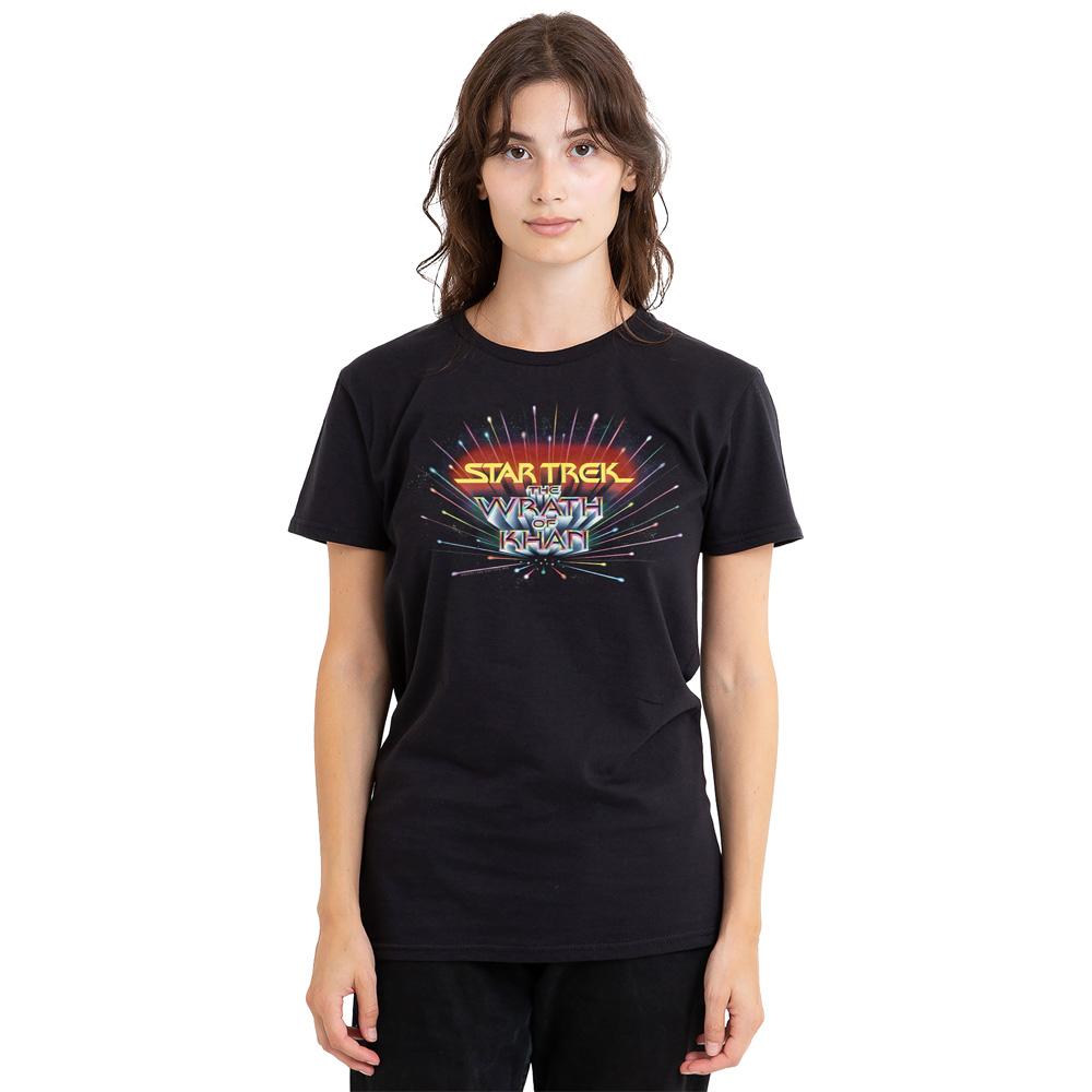 Black - Side - Star Trek Unisex Adult Khan Logo T-Shirt