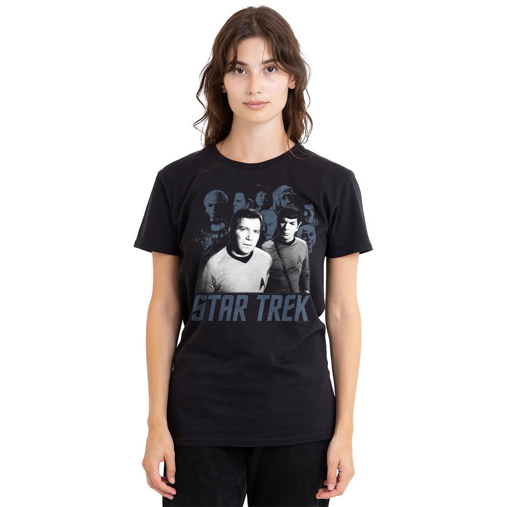 Black - Side - Star Trek Unisex Adult Kirk Spock & Company T-Shirt