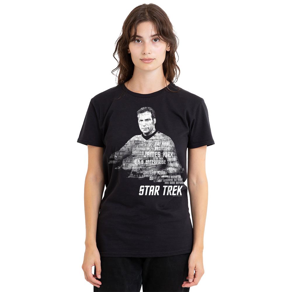 Black - Side - Star Trek Unisex Adult Words Captain Kirk T-Shirt