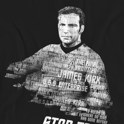 Black - Pack Shot - Star Trek Unisex Adult Words Captain Kirk T-Shirt