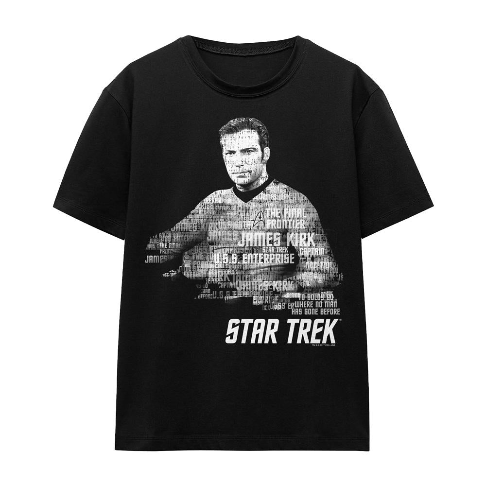 Black - Front - Star Trek Unisex Adult Words Captain Kirk T-Shirt