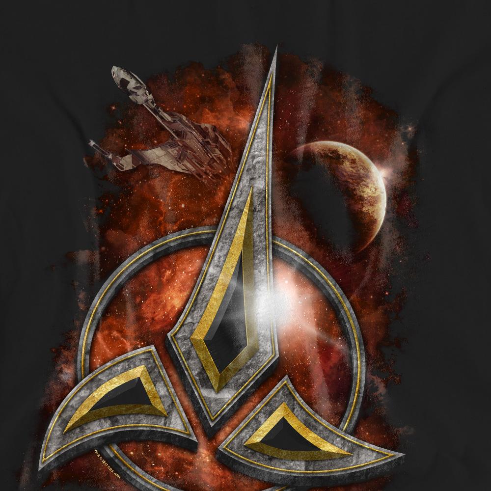 Black - Side - Star Trek Unisex Adult Klingon Crest T-Shirt