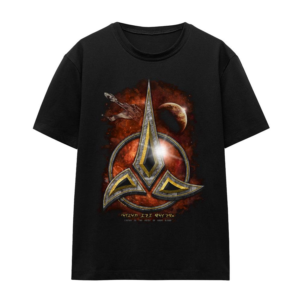 Black - Front - Star Trek Unisex Adult Klingon Crest T-Shirt