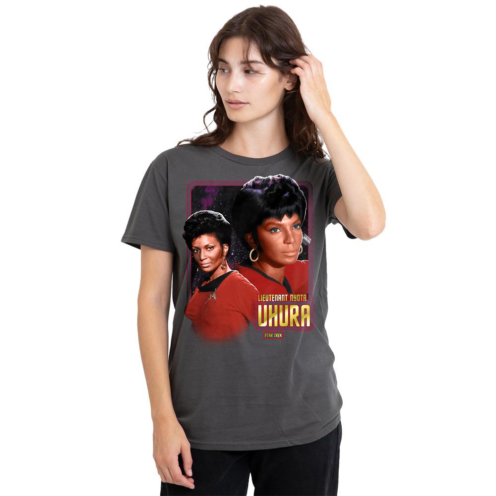 Charcoal - Side - Star Trek Unisex Adult Uhura T-Shirt