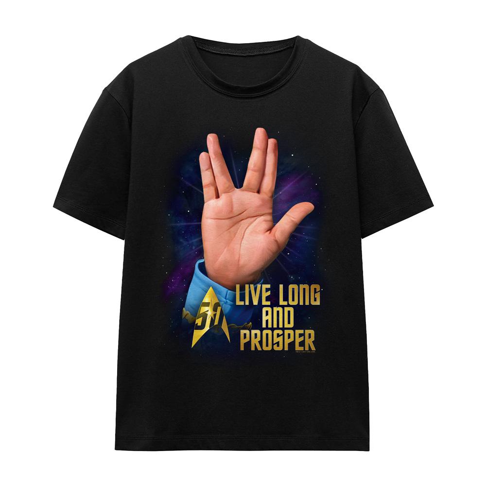 Black - Front - Star Trek Unisex Adult LLAP 50 T-Shirt