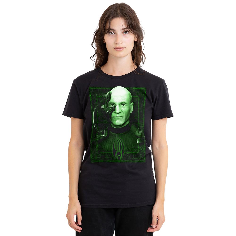 Black - Side - Star Trek Unisex Adult Locutus of Borg T-Shirt