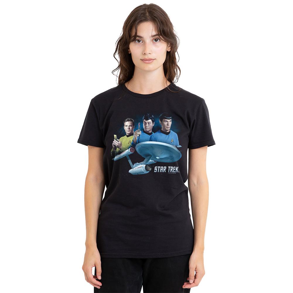 Black - Side - Star Trek Unisex Adult Main Three T-Shirt