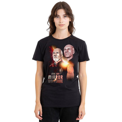 Black - Side - Star Trek Unisex Adult Mirror Jean-Luc Picard T-Shirt