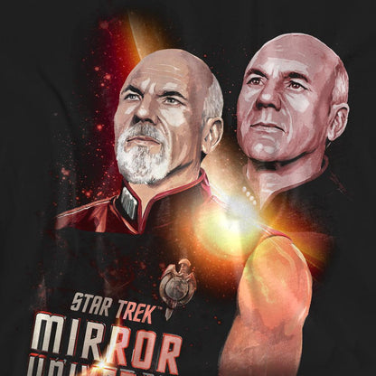 Black - Pack Shot - Star Trek Unisex Adult Mirror Jean-Luc Picard T-Shirt