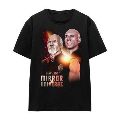 Black - Front - Star Trek Unisex Adult Mirror Jean-Luc Picard T-Shirt