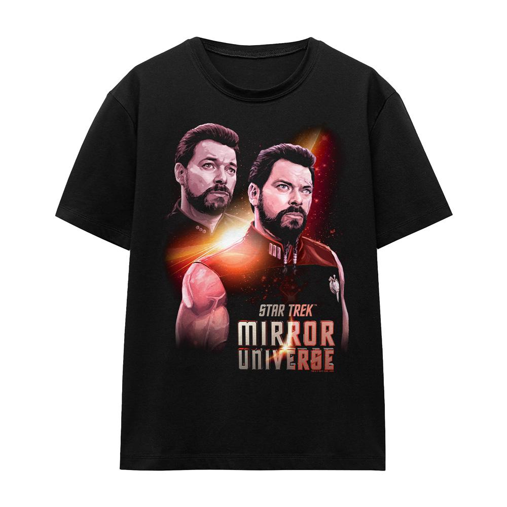 Black - Front - Star Trek Unisex Adult Mirror Riker T-Shirt