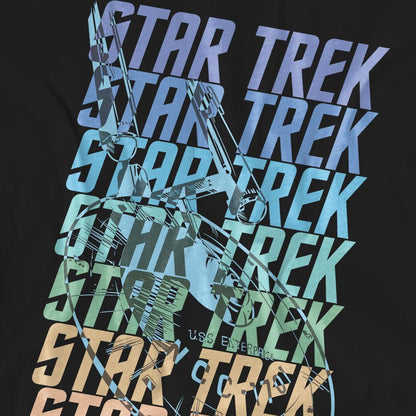 Black - Pack Shot - Star Trek Unisex Adult Enterprise Multi Logo T-Shirt
