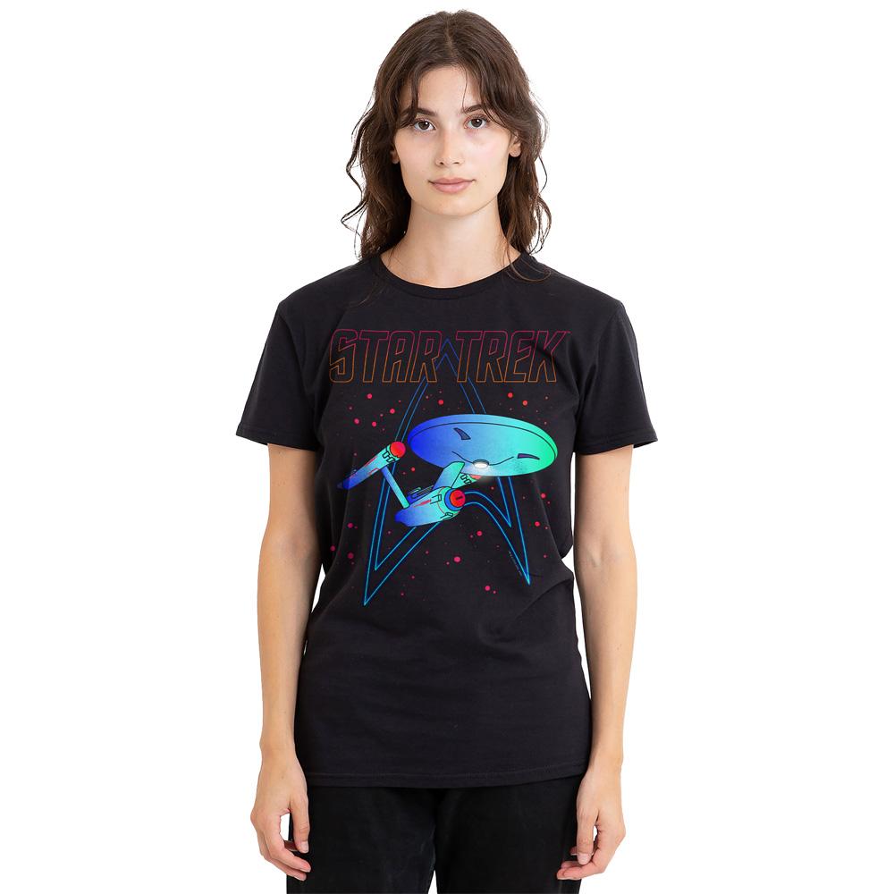 Black - Side - Star Trek Unisex Adult Neon T-Shirt