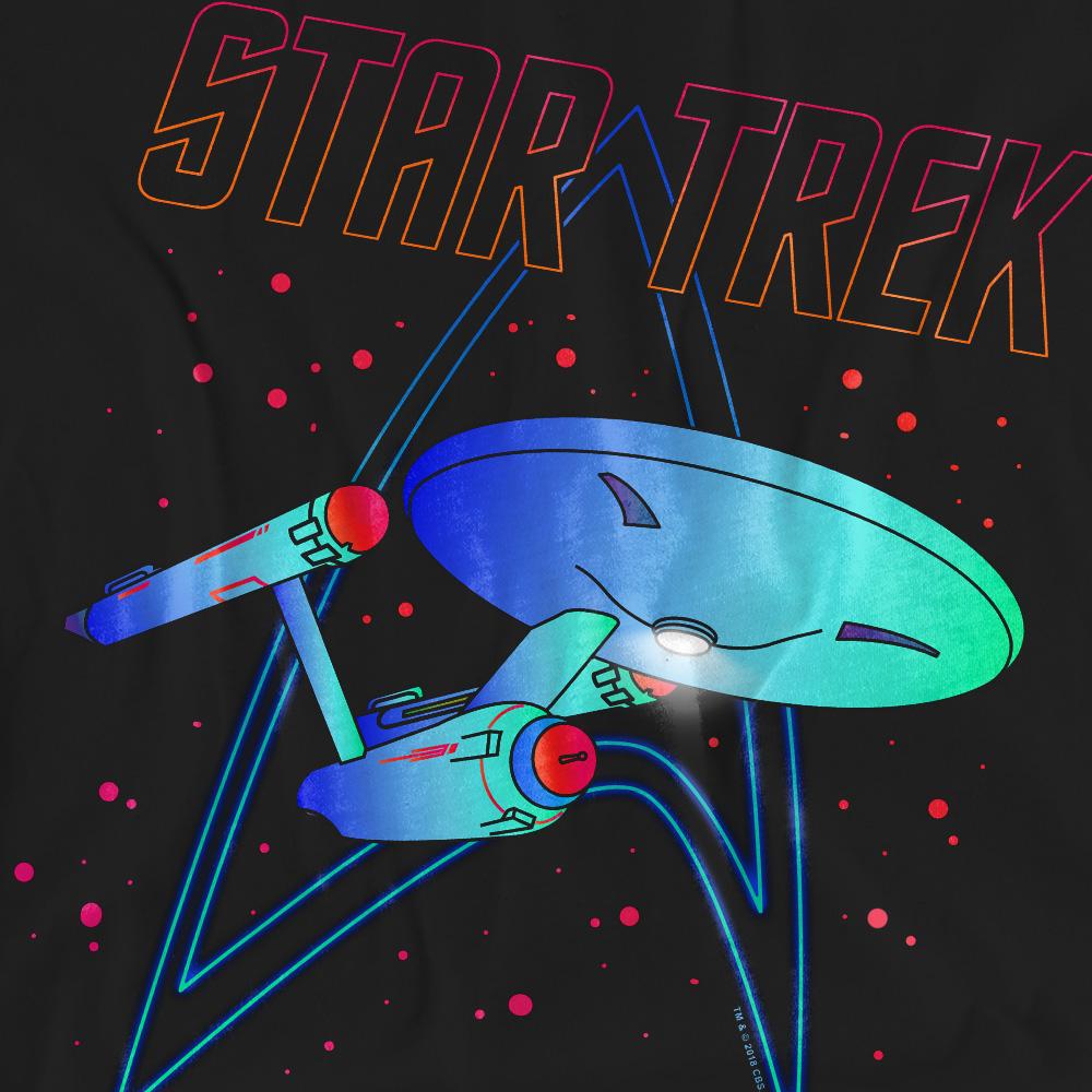 Black - Pack Shot - Star Trek Unisex Adult Neon T-Shirt