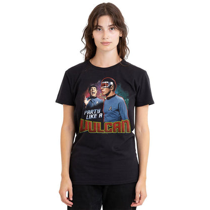 Black - Side - Star Trek Unisex Adult Party Like a Vulcan T-Shirt