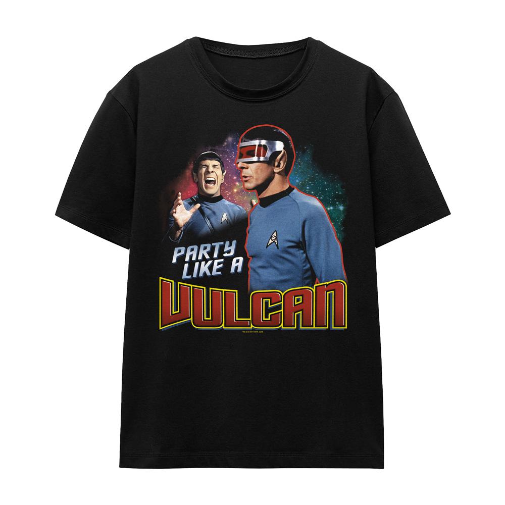 Black - Front - Star Trek Unisex Adult Party Like a Vulcan T-Shirt