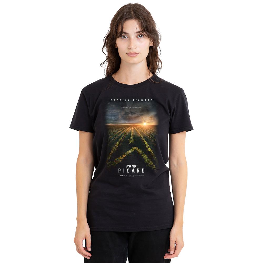 Black - Side - Star Trek: Picard Unisex Adult Poster T-Shirt