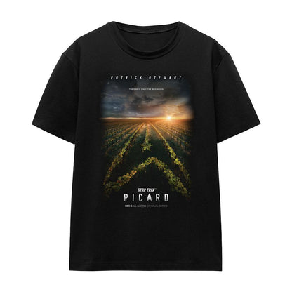 Black - Front - Star Trek: Picard Unisex Adult Poster T-Shirt