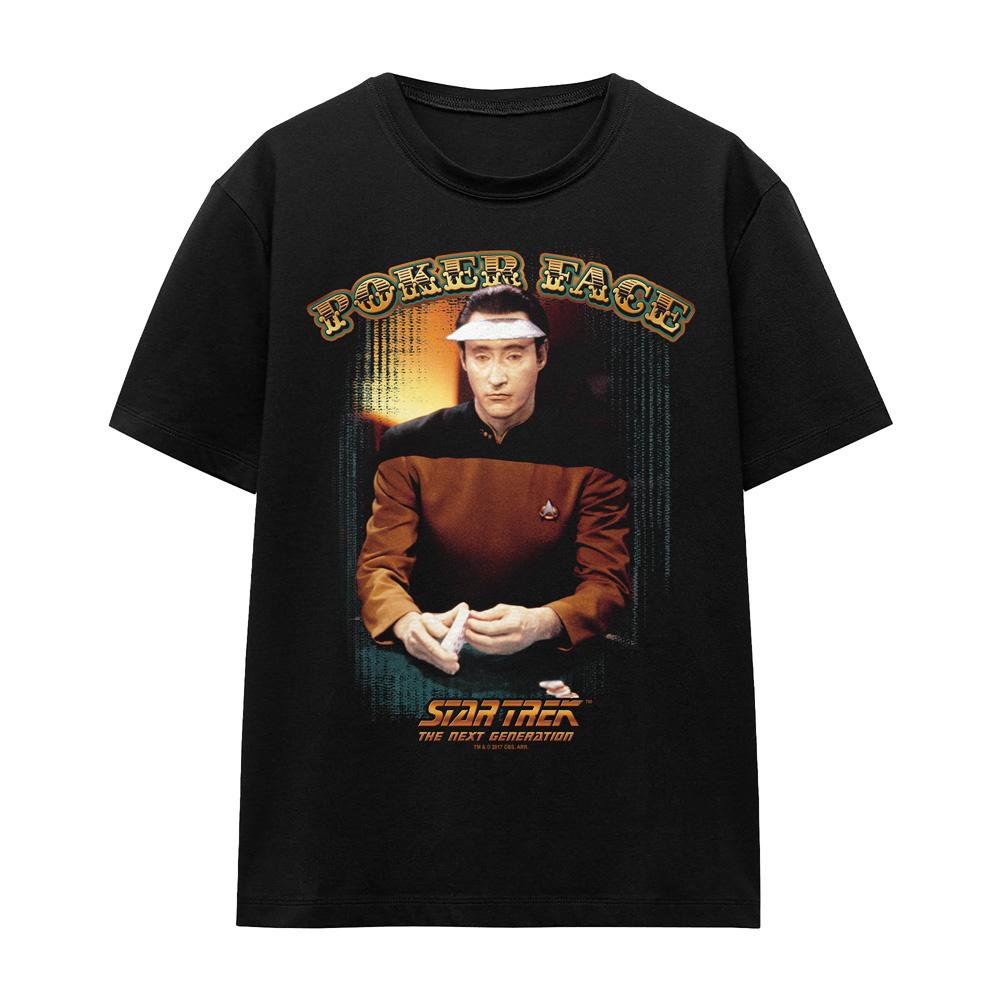 Black - Front - Star Trek Unisex Adult Poker Face T-Shirt