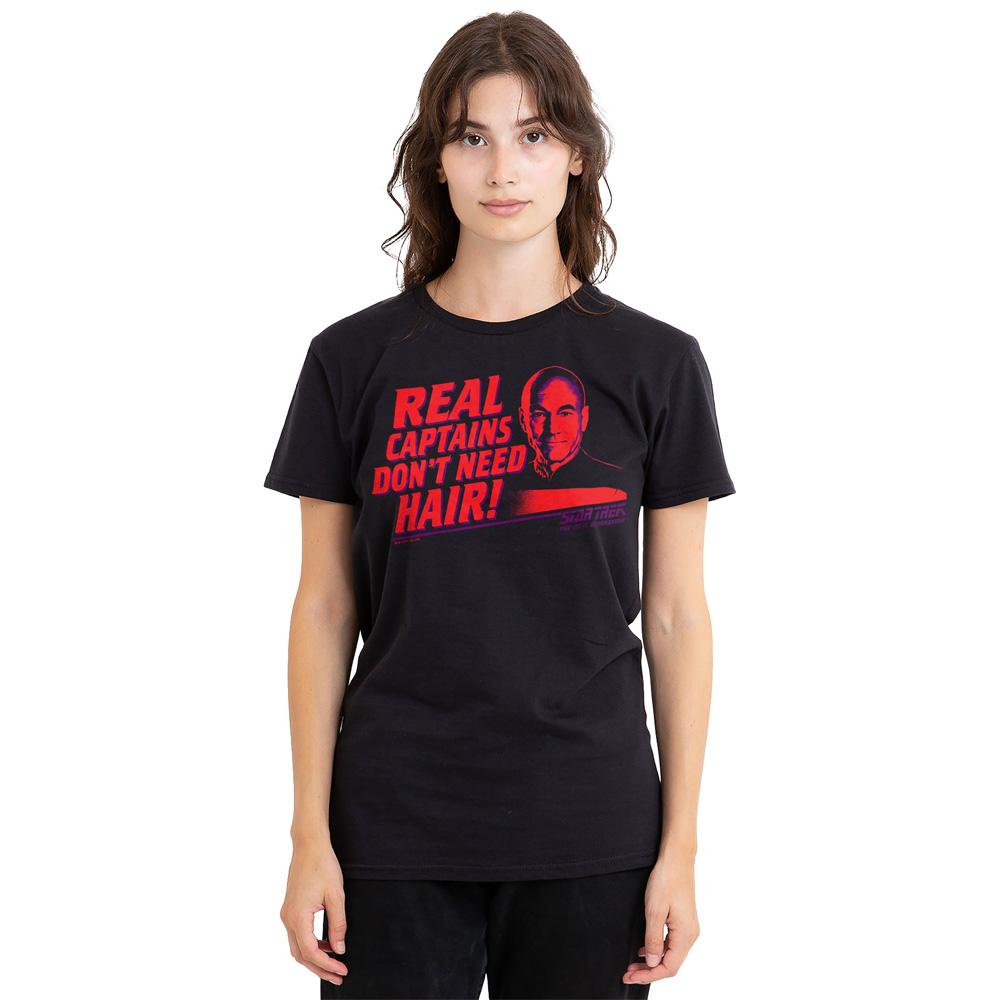 Black - Side - Star Trek Unisex Adult Real Captain T-Shirt