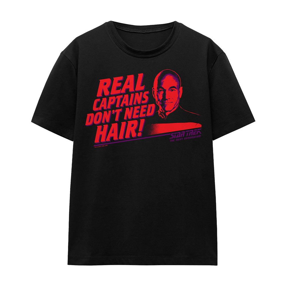 Black - Front - Star Trek Unisex Adult Real Captain T-Shirt