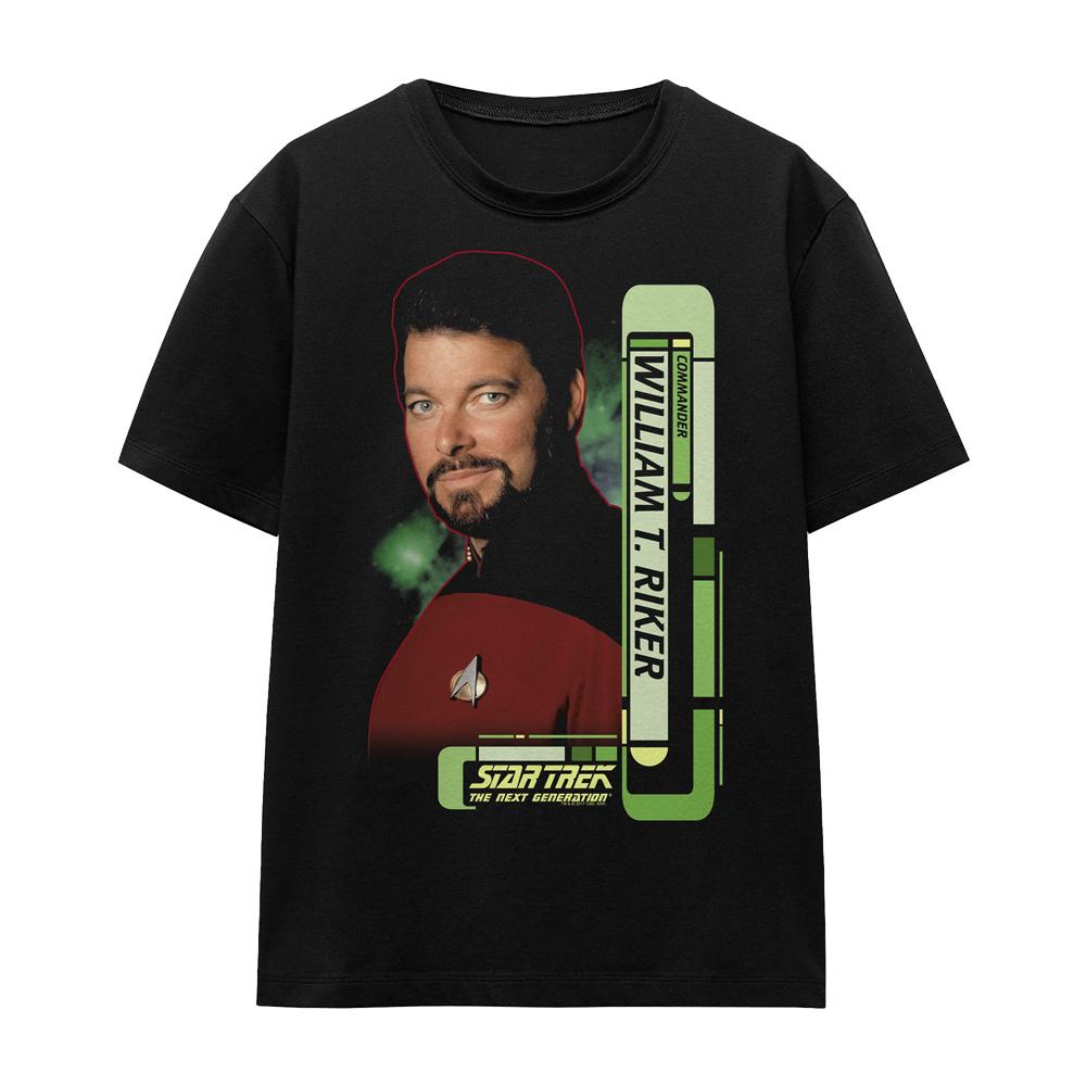 Black - Front - Star Trek Unisex Adult Riker T-Shirt