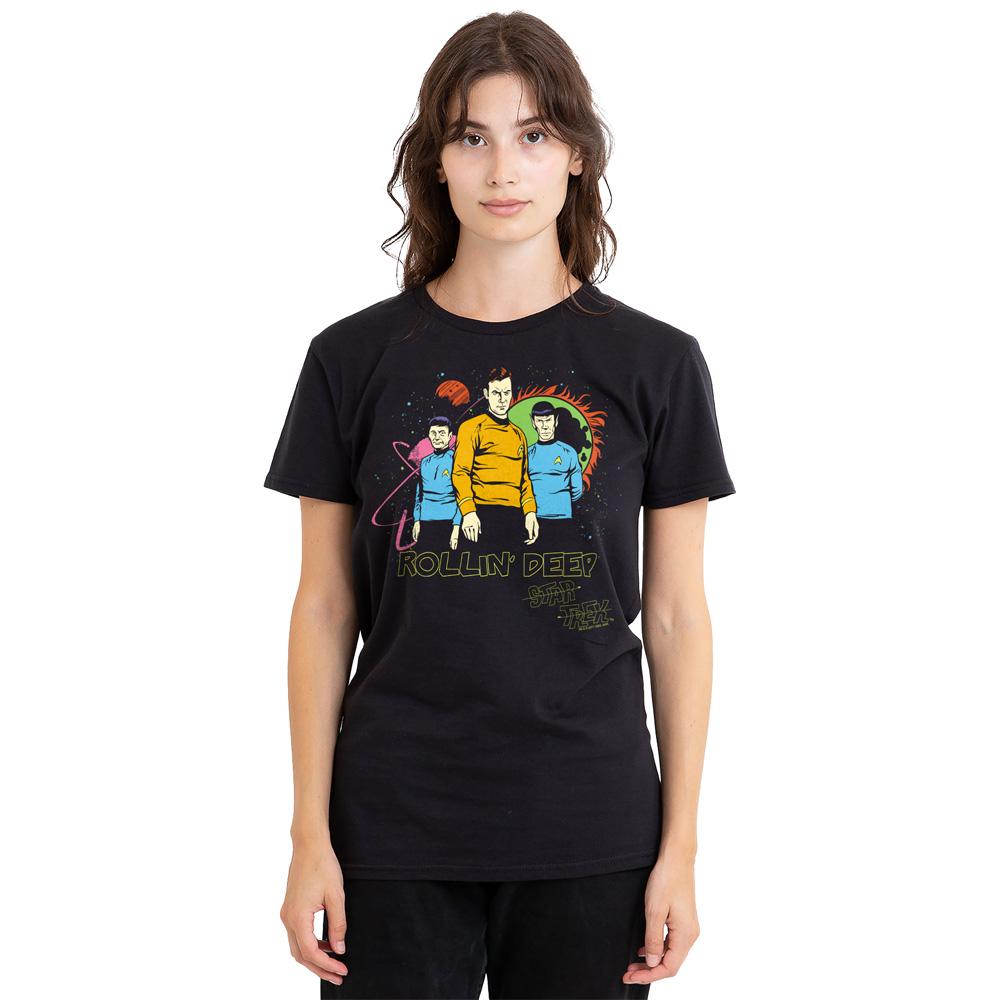Black - Side - Star Trek Unisex Adult Rollin Deep T-Shirt