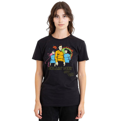Black - Side - Star Trek Unisex Adult Rollin Deep T-Shirt