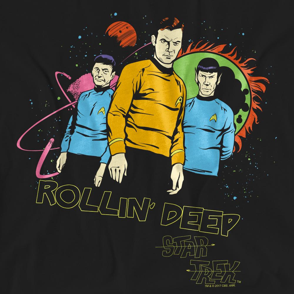 Black - Pack Shot - Star Trek Unisex Adult Rollin Deep T-Shirt