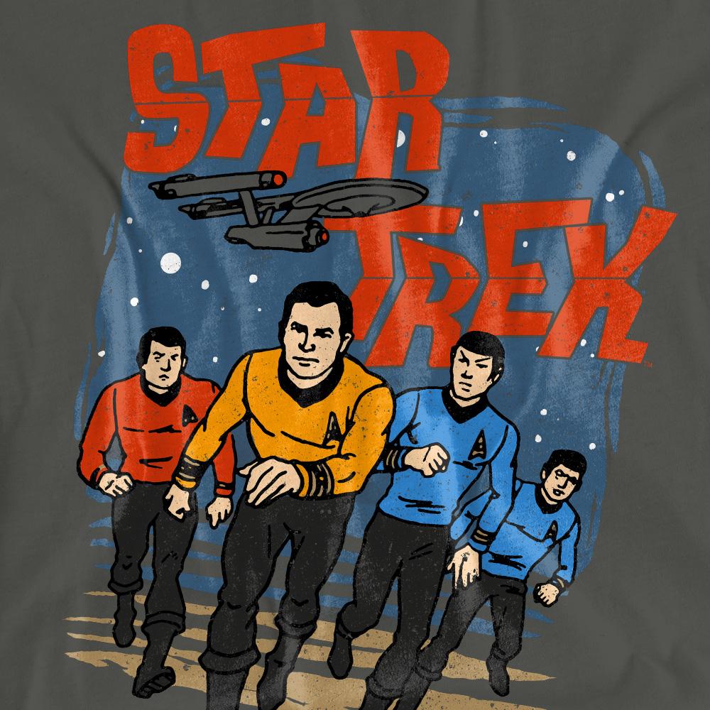 Charcoal - Pack Shot - Star Trek Unisex Adult Run Forward T-Shirt