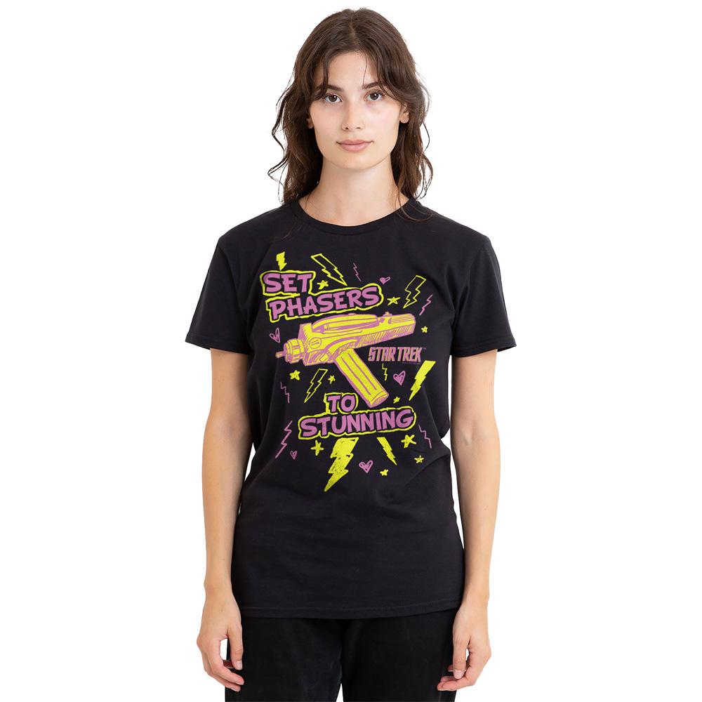 Black - Side - Star Trek Unisex Adult Set Phasers T-Shirt