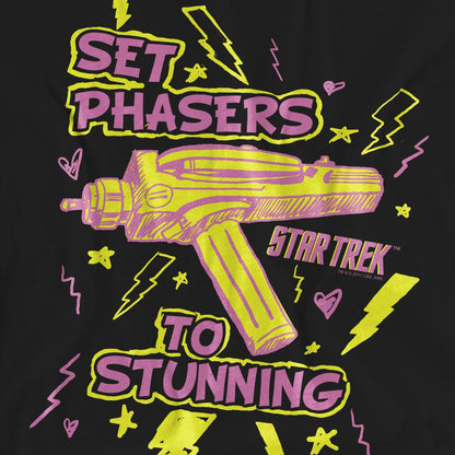 Black - Pack Shot - Star Trek Unisex Adult Set Phasers T-Shirt