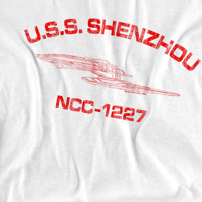 White - Pack Shot - Star Trek Unisex Adult Shenzhou Athletic T-Shirt
