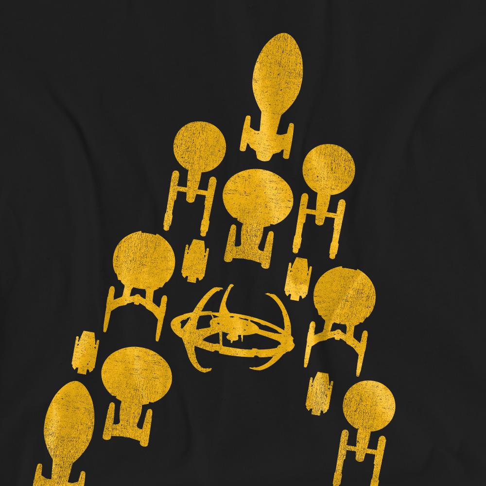Black - Pack Shot - Star Trek Unisex Adult Ship Delta T-Shirt