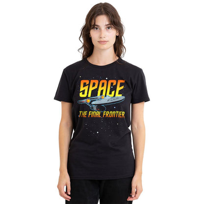 Black - Side - Star Trek Unisex Adult Space T-Shirt