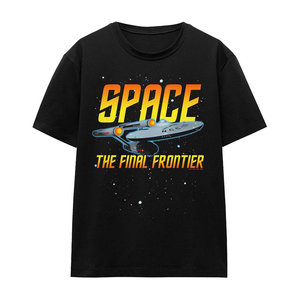 Black - Front - Star Trek Unisex Adult Space T-Shirt