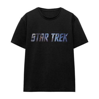 Black - Front - Star Trek Unisex Adult Space Logo T-Shirt