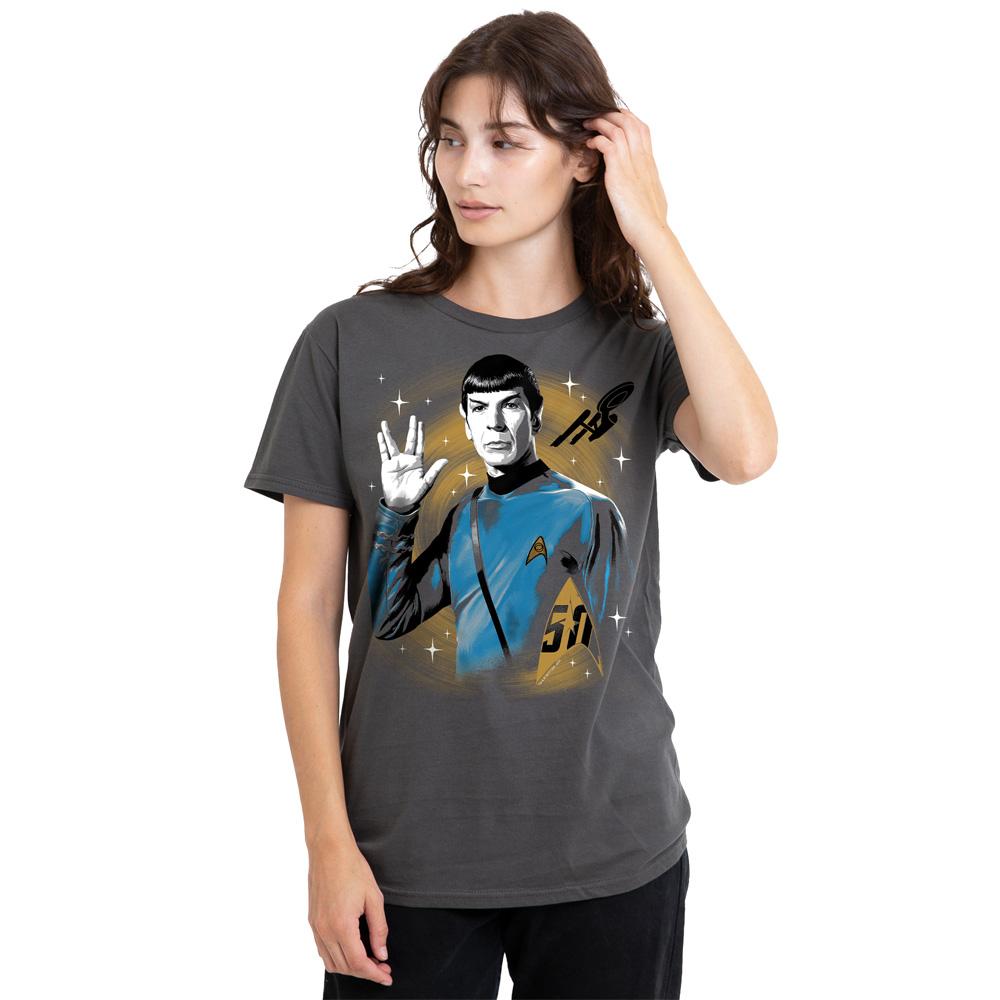Charcoal - Side - Star Trek Unisex Adult Prosper Space T-Shirt