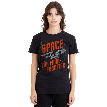 Black - Side - Star Trek Unisex Adult Space Travel T-Shirt