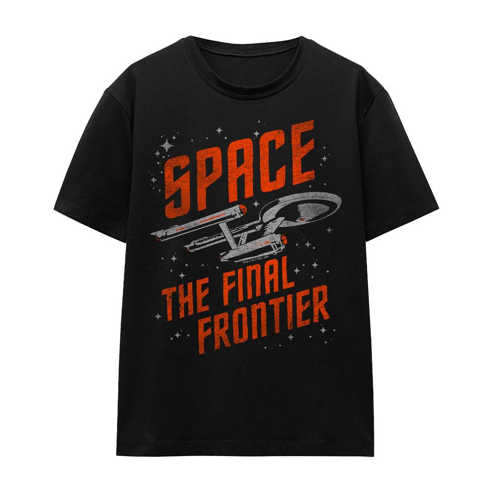 Black - Front - Star Trek Unisex Adult Space Travel T-Shirt