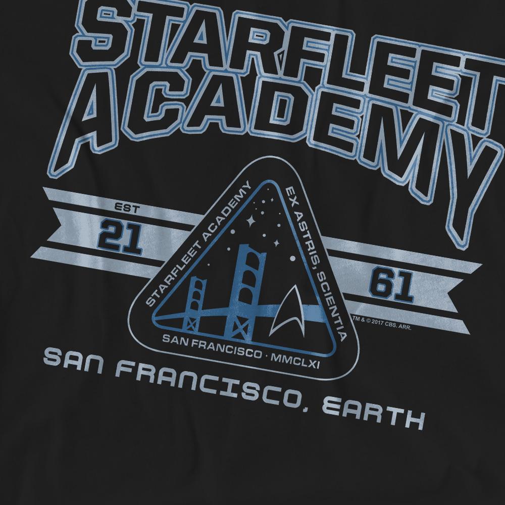 Black - Pack Shot - Star Trek Unisex Adult Starfleet Academy Earth T-Shirt