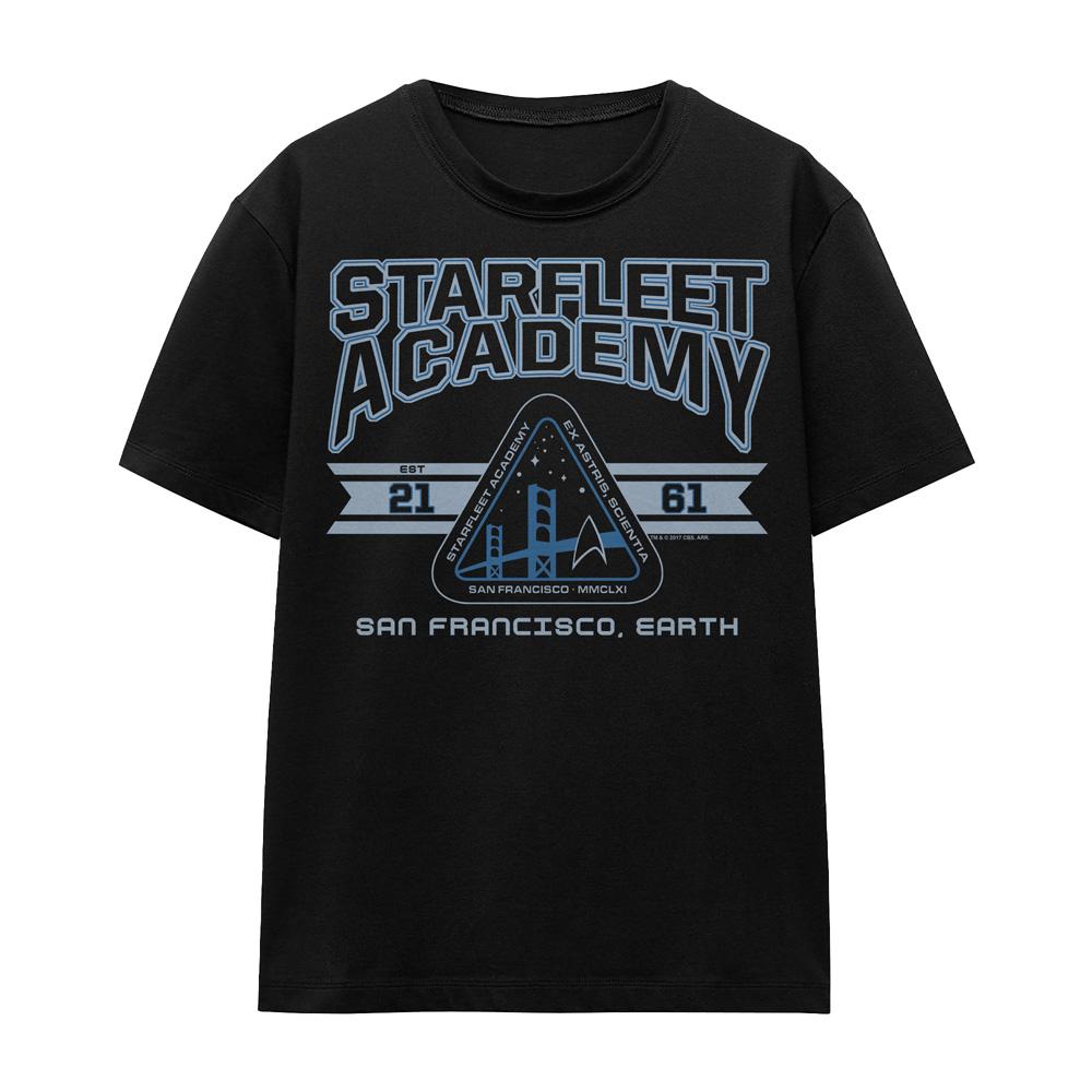 Black - Front - Star Trek Unisex Adult Starfleet Academy Earth T-Shirt