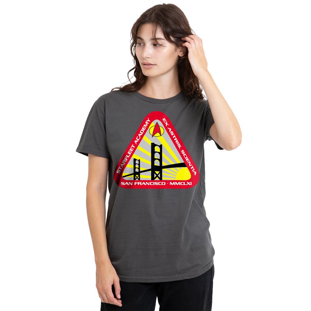Charcoal - Side - Star Trek Unisex Adult Starfleet Academy T-Shirt