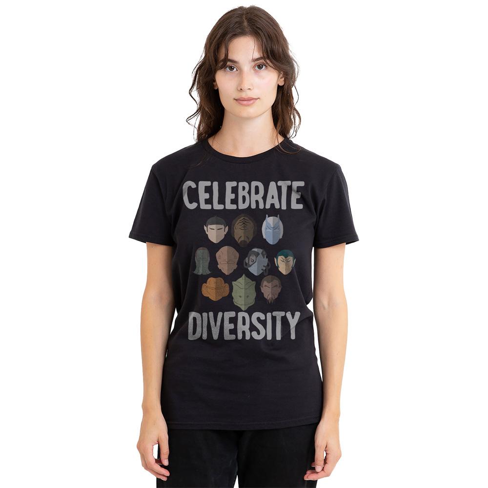 Black - Side - Star Trek Unisex Adult The Celebrate Diversity T-Shirt