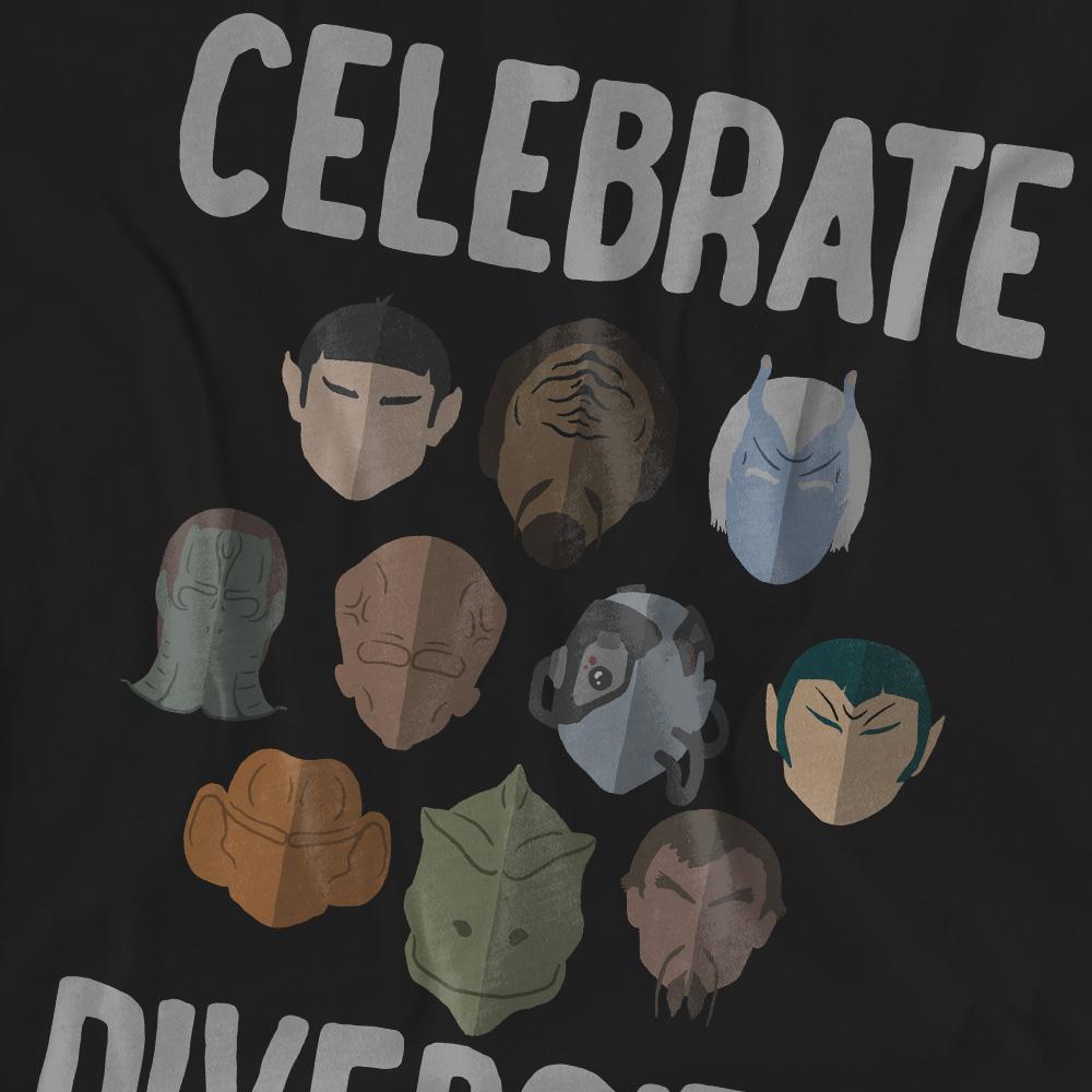 Black - Pack Shot - Star Trek Unisex Adult The Celebrate Diversity T-Shirt