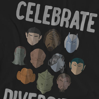 Black - Pack Shot - Star Trek Unisex Adult The Celebrate Diversity T-Shirt
