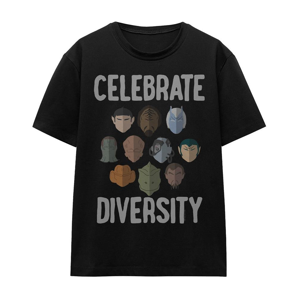 Black - Front - Star Trek Unisex Adult The Celebrate Diversity T-Shirt