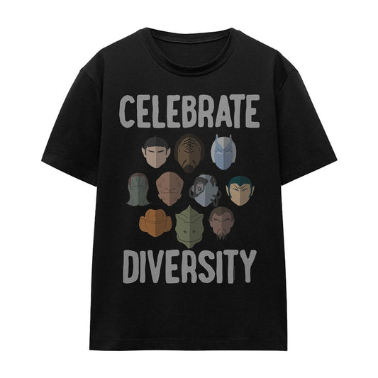Black - Front - Star Trek Unisex Adult The Celebrate Diversity T-Shirt
